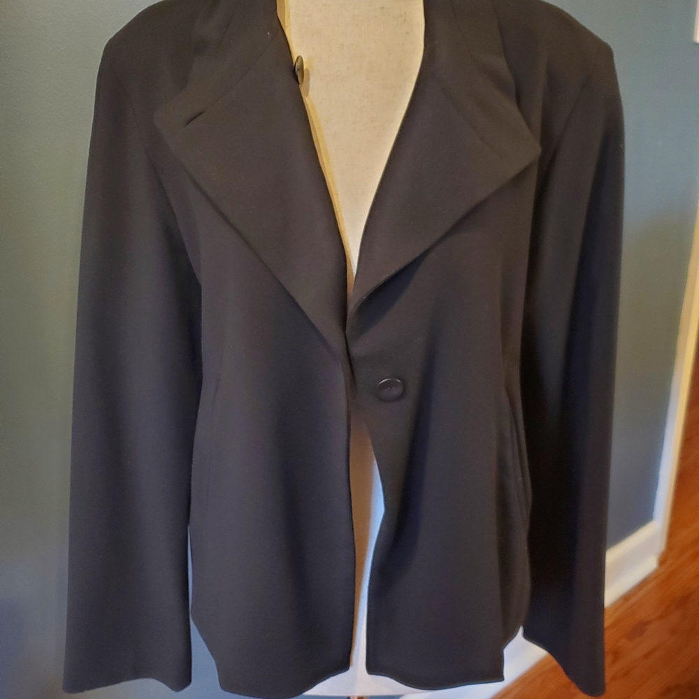 Peter Cohen Black Wool Women's Suit Jacket Blazer